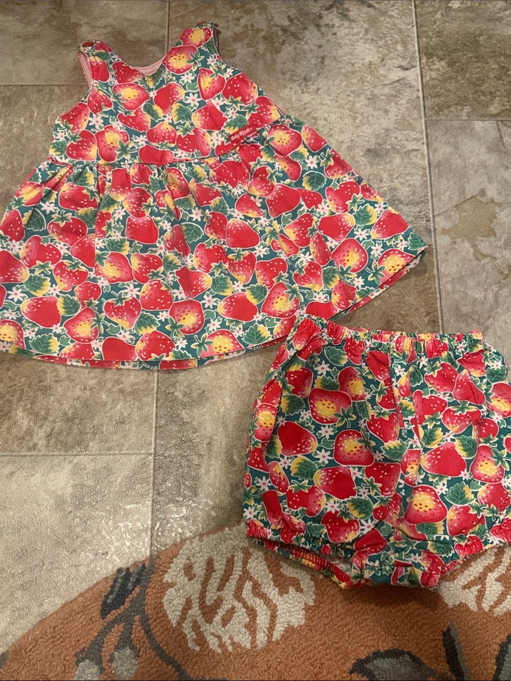 Vintage Baby B’Gosh Strawberry Print 2 Piece Set